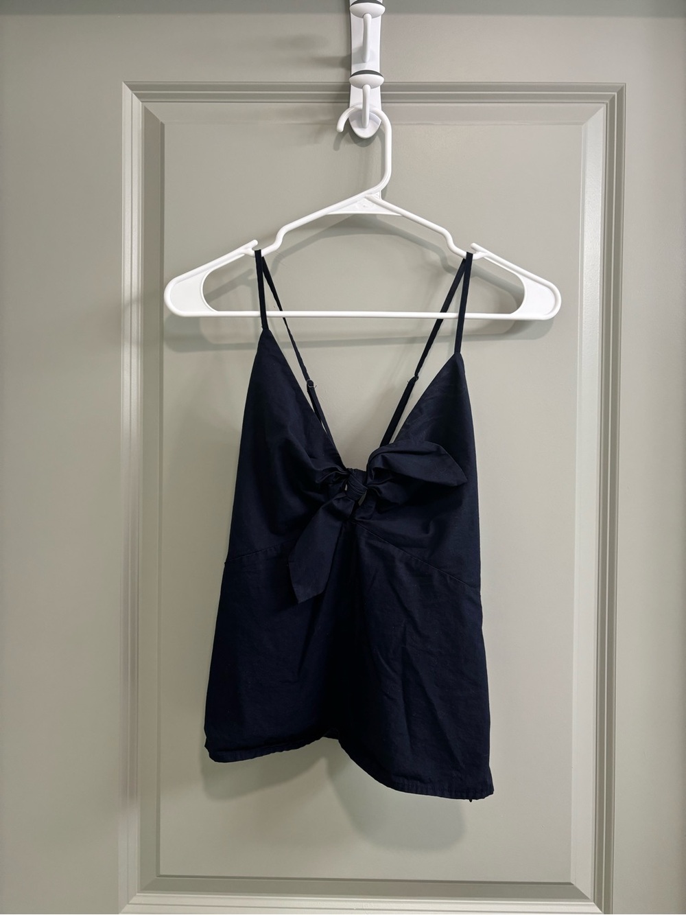 Banana Republic Navy Tie-Front Spaghetti Strap Tank